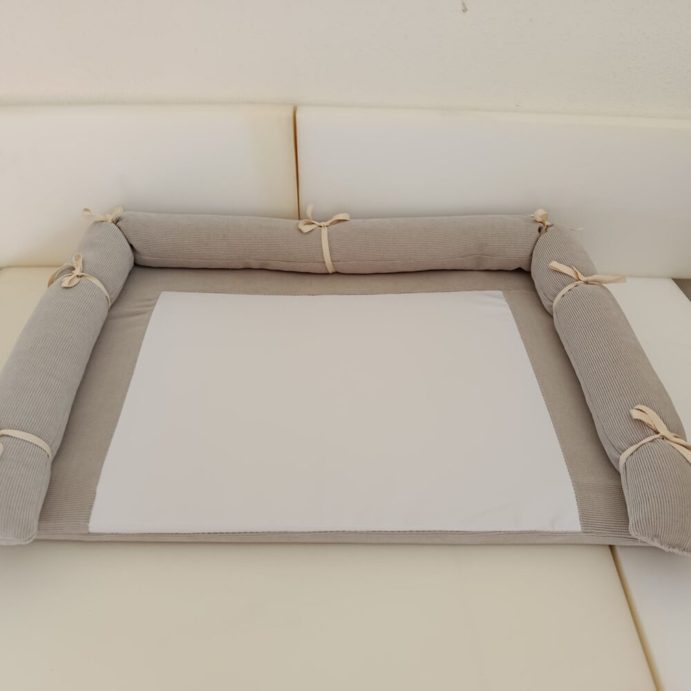 משטח החתלה +שעוונית גודל 80/55 עובי 3סמ צבע אבן